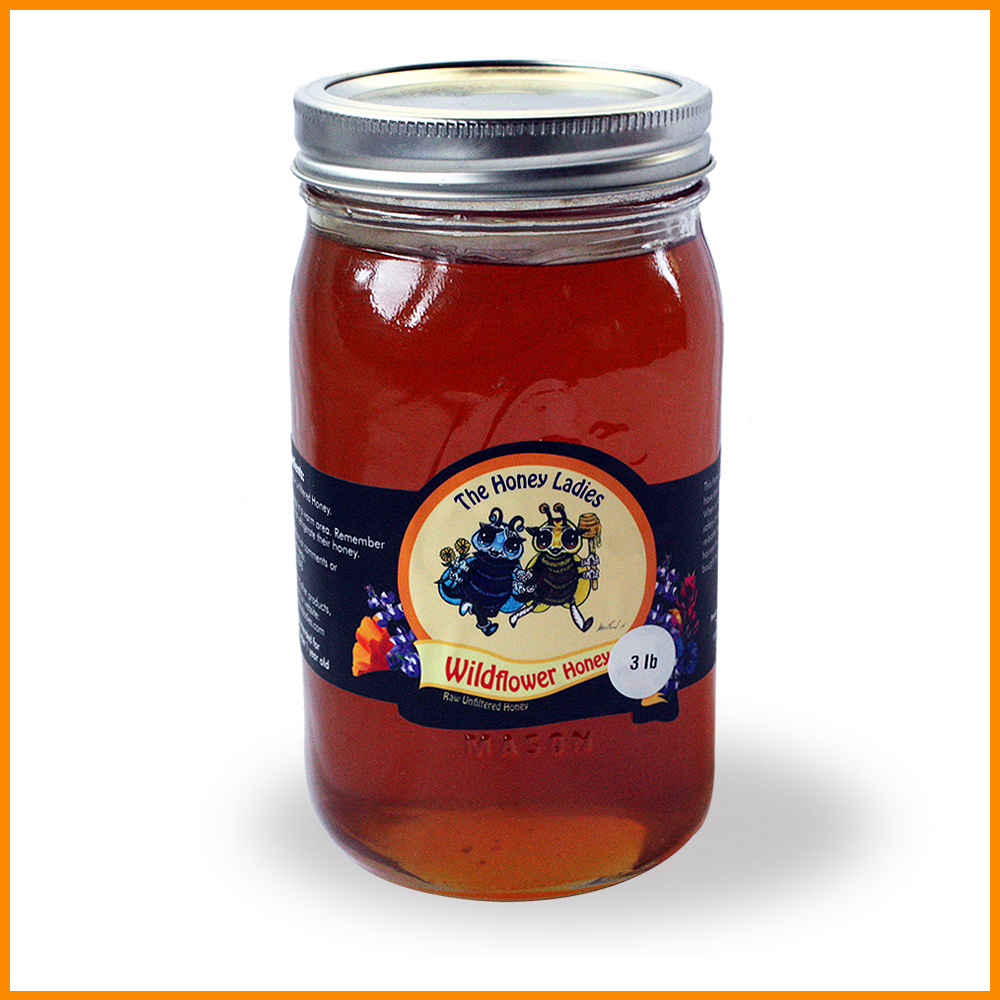 Large jar of wildflower honey